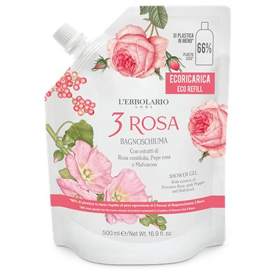 3 ROSA ECORICARICA BAGNOSCHIUMA 500 ML