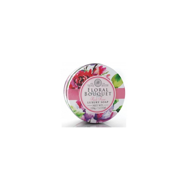 SCATOLA IN LATTA CON SAPONE 150 GR RED ROSE