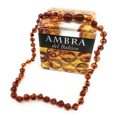 COLLANA AMBRA COLOR COGNAC BAMBINI