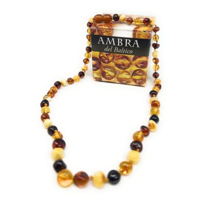 COLLANA AMBRA DEL BALTICO MULTICOLOR ADULTI