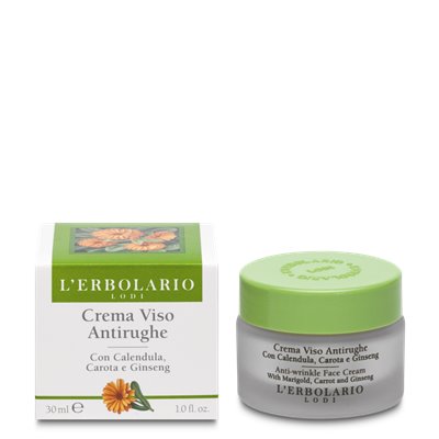 CREMA VISO ANTIRUGHE CON CALENDULA, CAROTA E GINSENG 30 ML